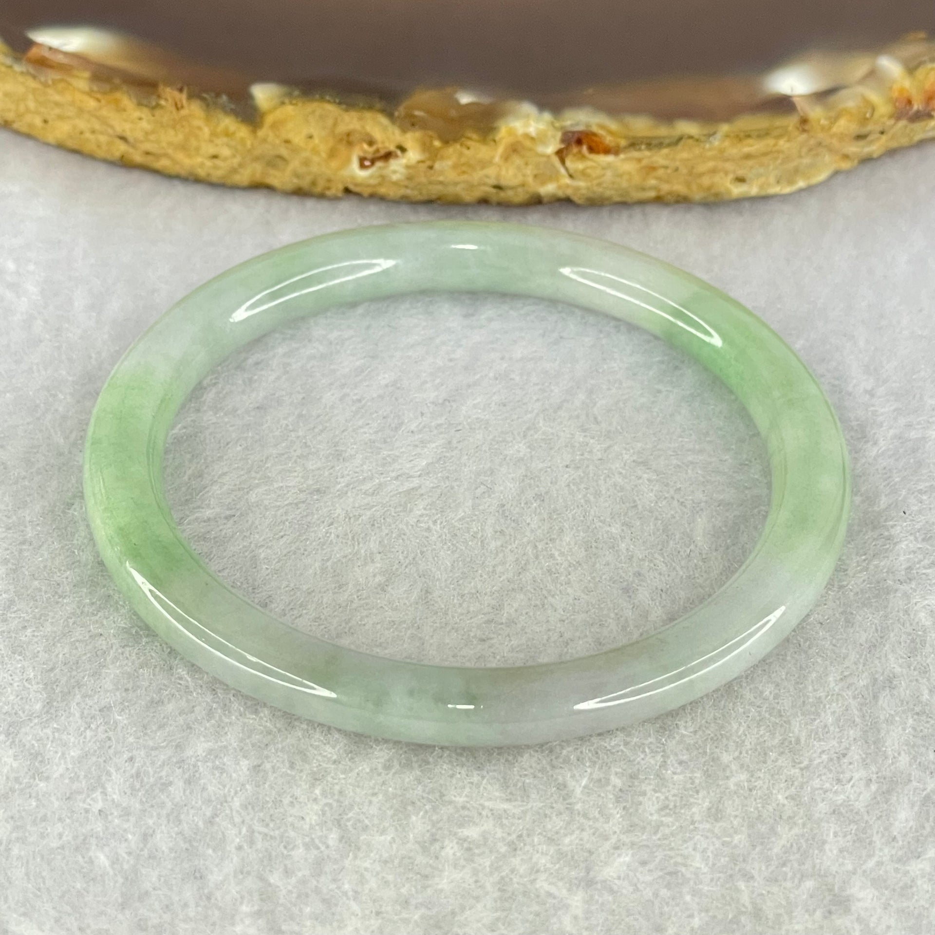 Type A Lavender and Green Jadeite Baby Bangle Internal Diameter 44.4mm 12.38g 5.1 by 5.7mm - Huangs Jadeite and Jewelry Pte Ltd