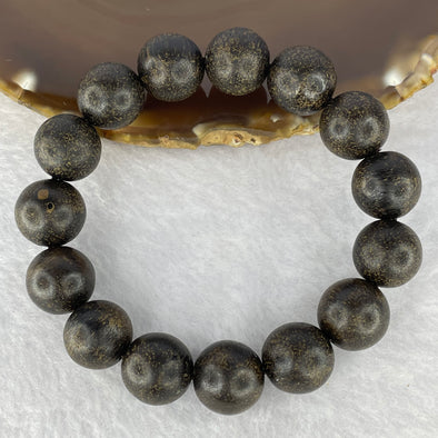 Natural Old Wild Indonesia Agarwood Beads Bracelet (Sinking Type) 天然老野生印尼沉香珠手链  23.07g 13.9 mm 15 Beads - Huangs Jadeite and Jewelry Pte Ltd