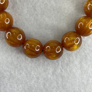 Golden Silk Willow Beads Bracelet 24.59g 16cm 13.6mm 15Beads - Huangs Jadeite and Jewelry Pte Ltd