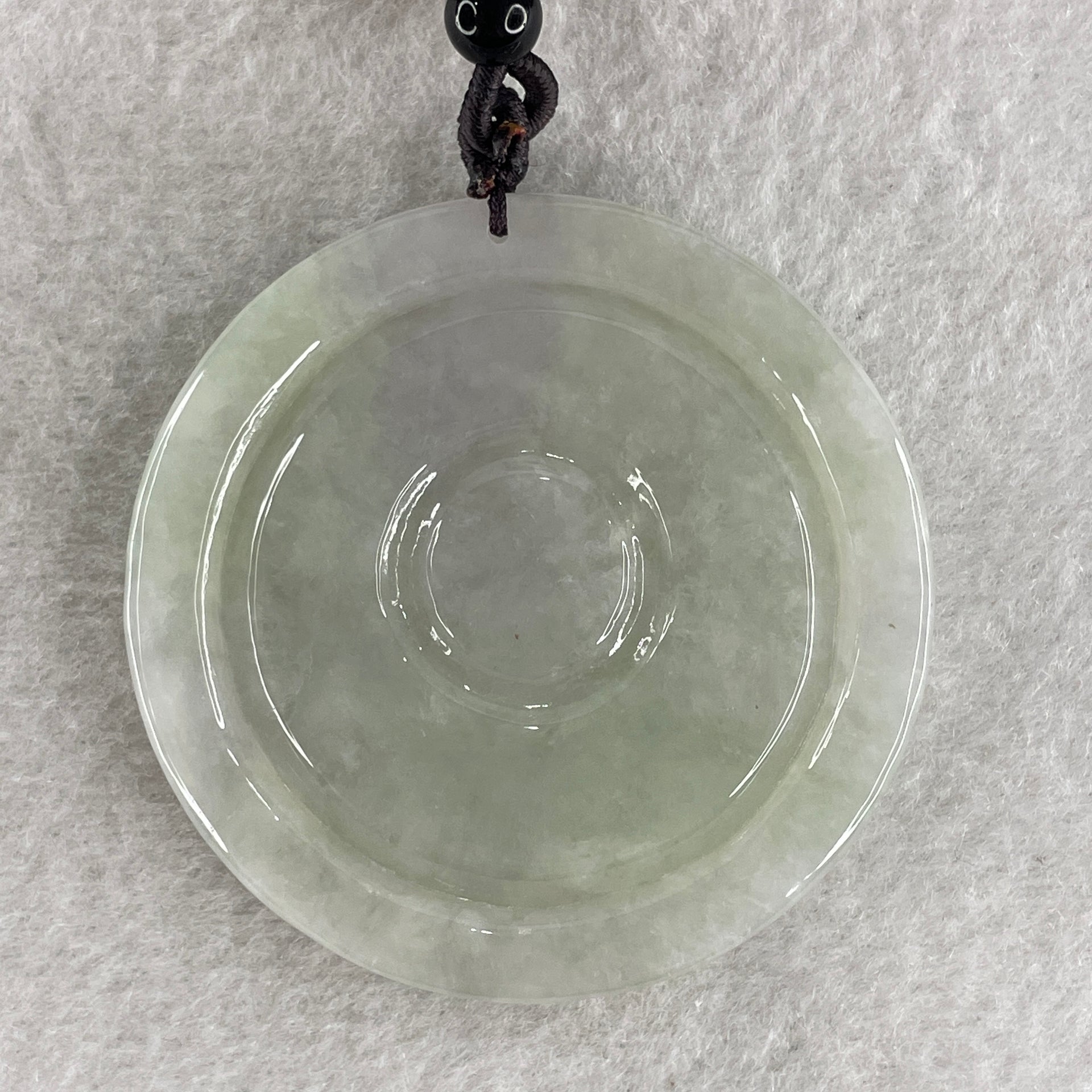 Natural Type A Light Green with Faint Lavender Jadeite Shan Shui with Guiren Benefactor Pendant 56.64g 54.1 by 9.2mm - Huangs Jadeite and Jewelry Pte Ltd