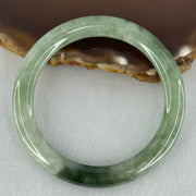Type A Green with Dark Green  Piao Hua Jadeite Bangle Internal Diameter 51.0mm 25.68g 6.3 by 8.2mm (Slight Internal Line) - Huangs Jadeite and Jewelry Pte Ltd