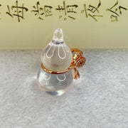 Natural Clear Quartz in Gold Color Hulu Charm Pendant 5.08g 24.16 by 12.8mm - Huangs Jadeite and Jewelry Pte Ltd