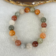 Above Average Grade Natural Muti Colour Rabbit Hair Rutilated Quartz Beads Bracelet 25.24g 16.5mm 9.9mm 20 Beads - Huangs Jadeite and Jewelry Pte Ltd
