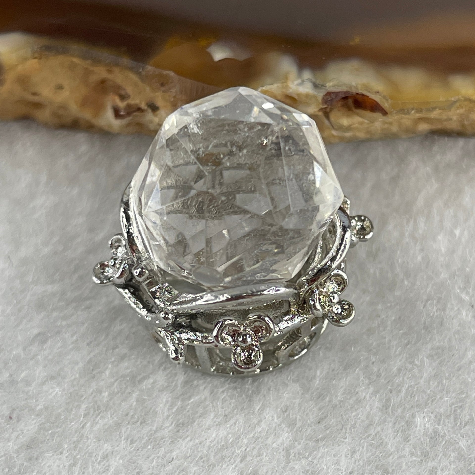 Natural Clear Quartz Pendant in S925 Sliver 6.54g 12.4mm - Huangs Jadeite and Jewelry Pte Ltd