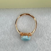 Natural Larimar in S925 Silver Rose Gold Color Ring (Adjustable Size) 1.94g 9.2 by 4.5mm - Huangs Jadeite and Jewelry Pte Ltd