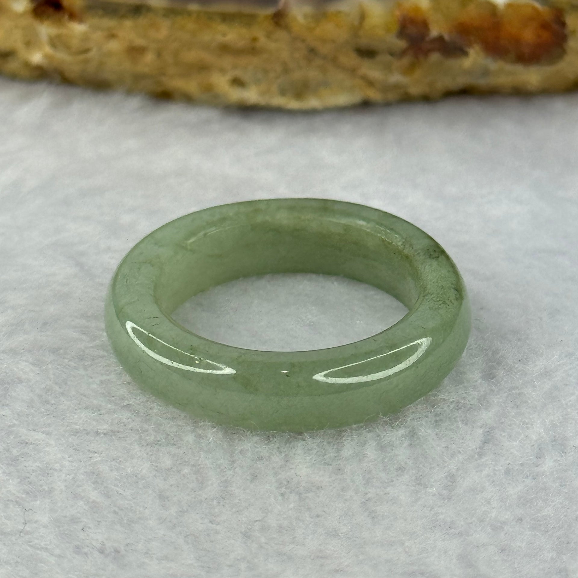 Type A Green Jadeite Ring 3.45g 5.2 by 3.8mm US7 HK15.5 - Huangs Jadeite and Jewelry Pte Ltd