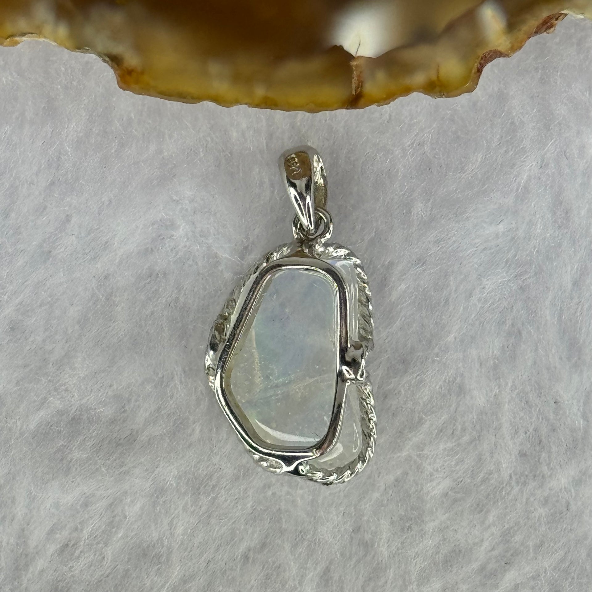 Natural Madagascar Blue Moonstone in S925 Silver Pendant 2.25g 15.5 by 10.0 by 4.1mm - Huangs Jadeite and Jewelry Pte Ltd