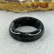 Type A Black Wuji Jadeite Ring 4.19g 7.2 by 3.4mm US8.25 HK18 - Huangs Jadeite and Jewelry Pte Ltd