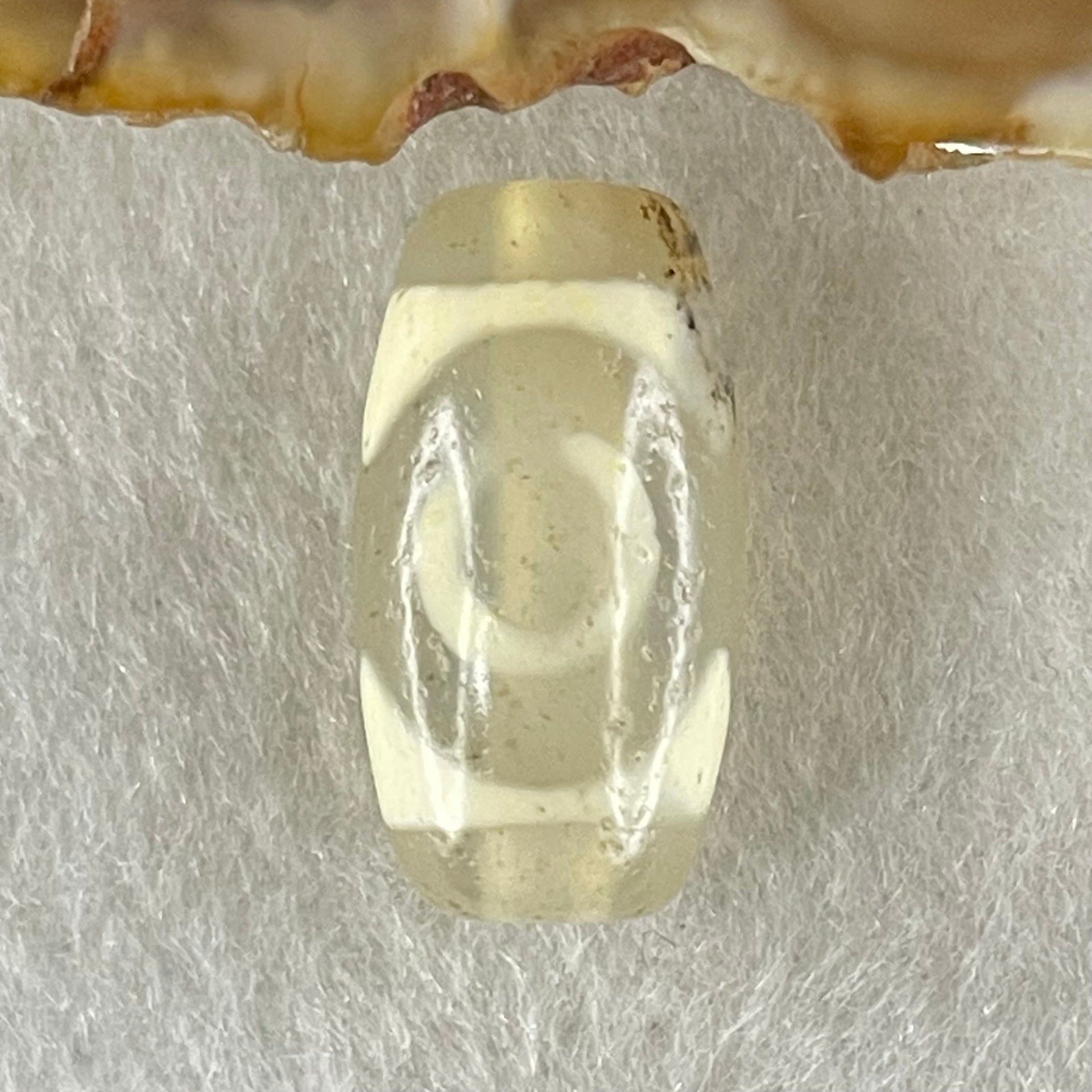 Natural Powerful Tibetan Old Oily Agate 3 Eyes Dzi Bead Heavenly Master (Tian Zhu) 三眼天诛 3.38g 20.1 by 10.8mm - Huangs Jadeite and Jewelry Pte Ltd