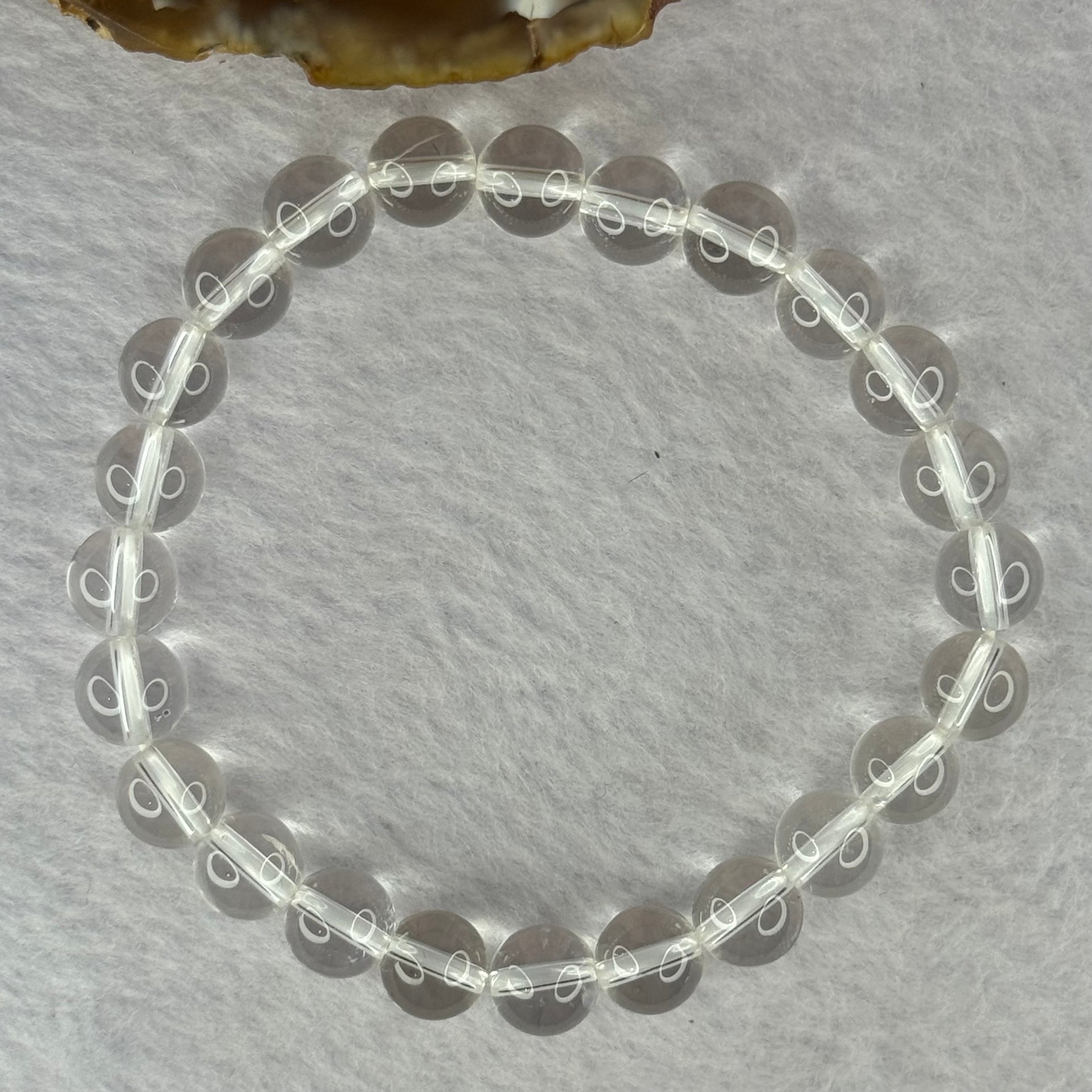 Natural Clear Quartz Bracelet 天然白水晶手链 18.58g 16.5cm 8.4mm 24 Beads - Huangs Jadeite and Jewelry Pte Ltd
