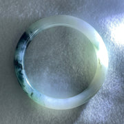 Type A Faint Green with Blueish Green Patches Jadeite Bangle Internal Diameter 53.2mm 31.33g 8.0 by 8.1mm (Internal Lines) - Huangs Jadeite and Jewelry Pte Ltd