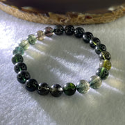 Very Good Natural Green Tourmaline Crystal Beads Bracelet 13.38g 13.5cm 7.2mm 23Beads - Huangs Jadeite and Jewelry Pte Ltd