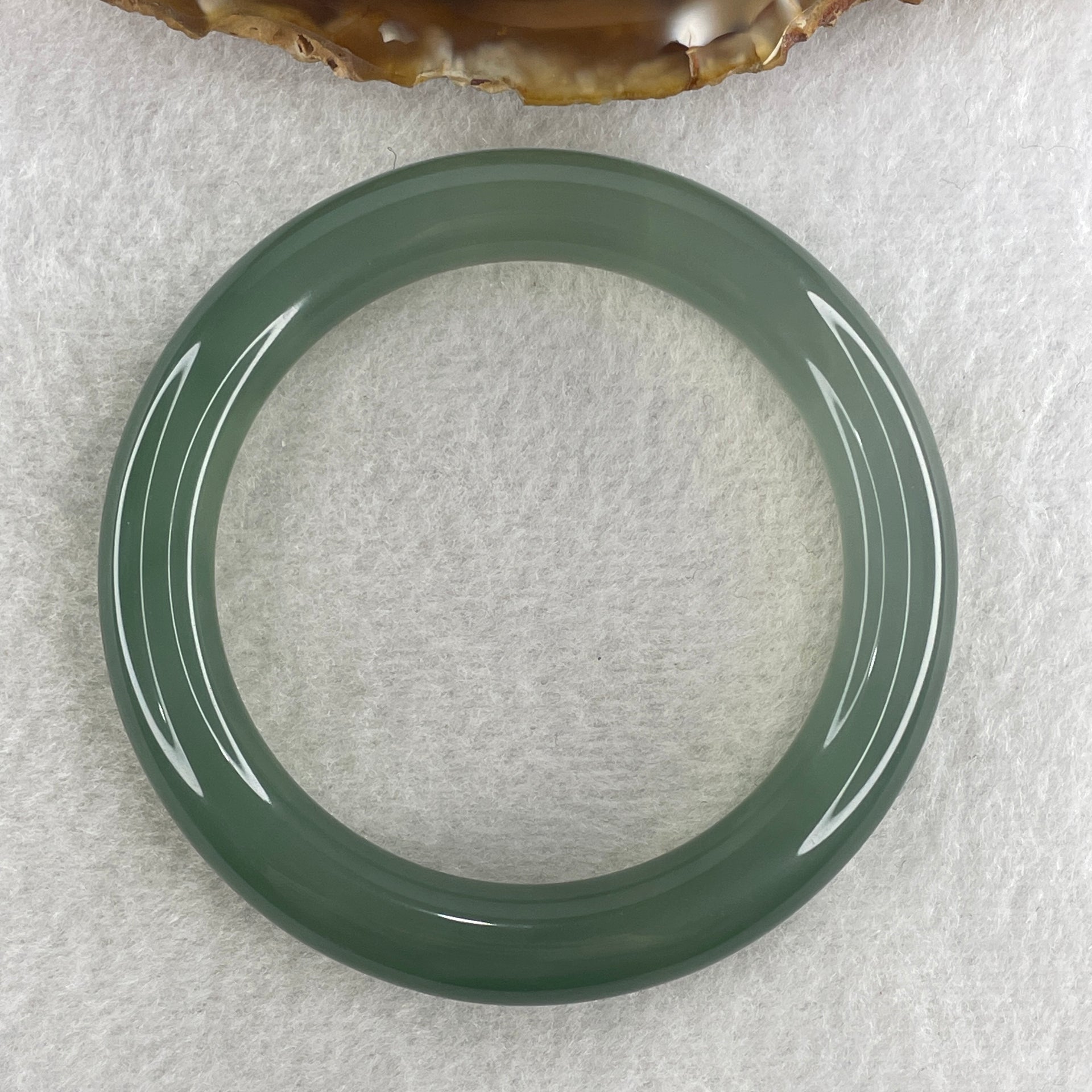 Natural Icy Green Agate Bangle 45.79g Internal Diameter 55.5mm 10.7 by 10.9mm (Perfect) - Huangs Jadeite and Jewelry Pte Ltd