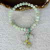 Type A Light Green Jadeite Beads Bracelet with Hulu Charm 13.24g 13.8 by 9.1mm 5.9mm 30 Beads - Huangs Jadeite and Jewelry Pte Ltd