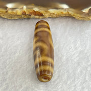 Natural Powerful Tibetan Old Oily Agate Double Nectar Vessel Dzi Bead Heavenly Master (Tian Zhu) 花蜜容器眼天珠 7.49g 39.3 by 11.3mm - Huangs Jadeite and Jewelry Pte Ltd