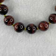 Natural Red Tiger's Eye Beads Bracelet 45.31g 20cm 12.3mm 17Beads - Huangs Jadeite and Jewelry Pte Ltd
