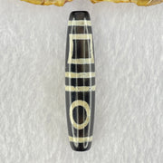 Natural Powerful Tibetan Old Oily Agate Double Sky Door Serenity 2 Eye Dzi Bead Heavenly Master (Tian Zhu) 二眼天诛 15.17g 59.0 by 12.9mm - Huangs Jadeite and Jewelry Pte Ltd