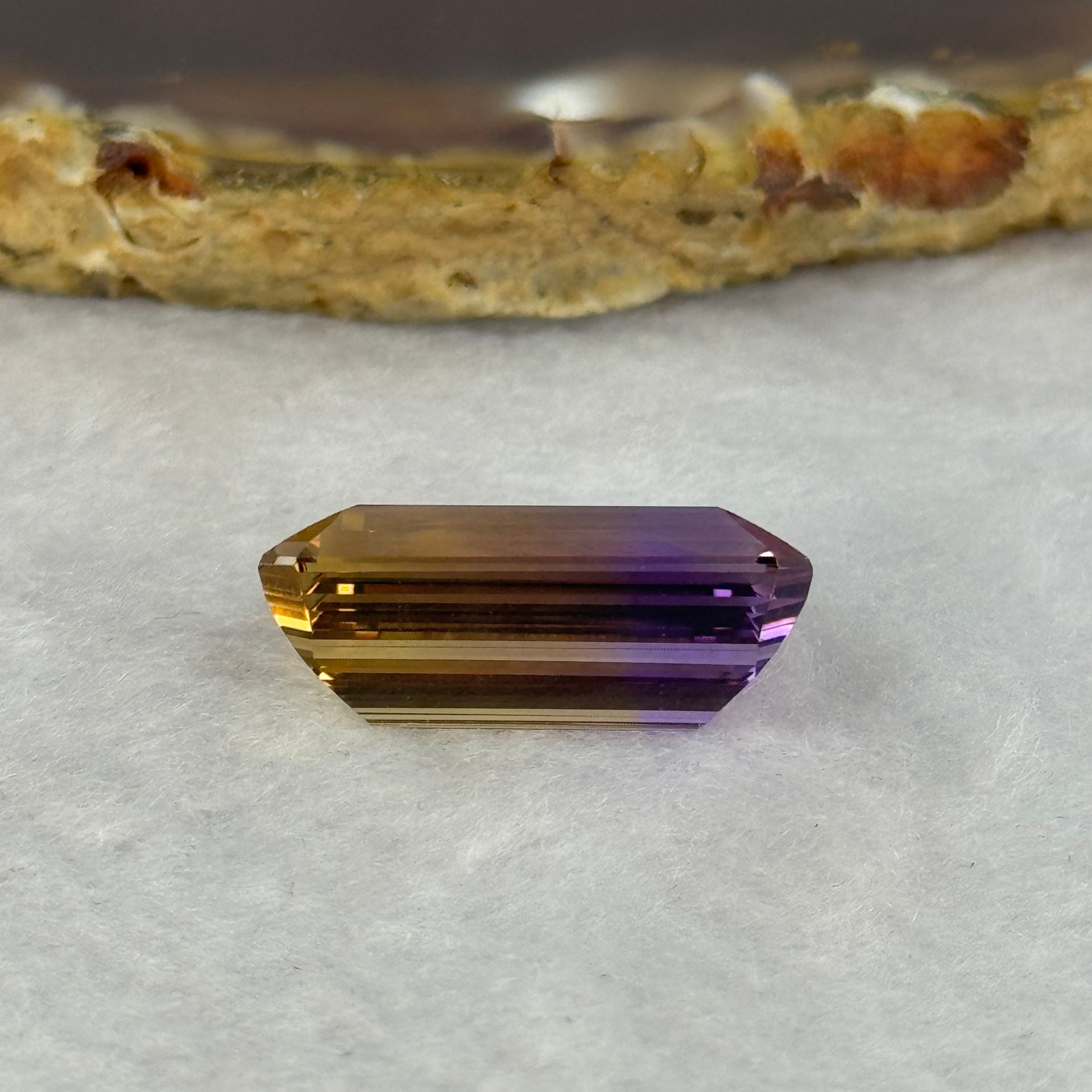 Natural Faceted Ametrine Parallelogram Shape 18.72ct 21.1 by 12.9 by 8.6mm - Huangs Jadeite and Jewelry Pte Ltd