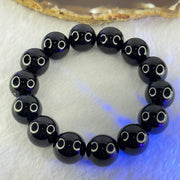 Special Grade Natural Black Gold King Amber Beads Bracelet 天然特一黑金王琥珀手链 28.85g 19cm 15.6mm 14 Beads - Huangs Jadeite and Jewelry Pte Ltd