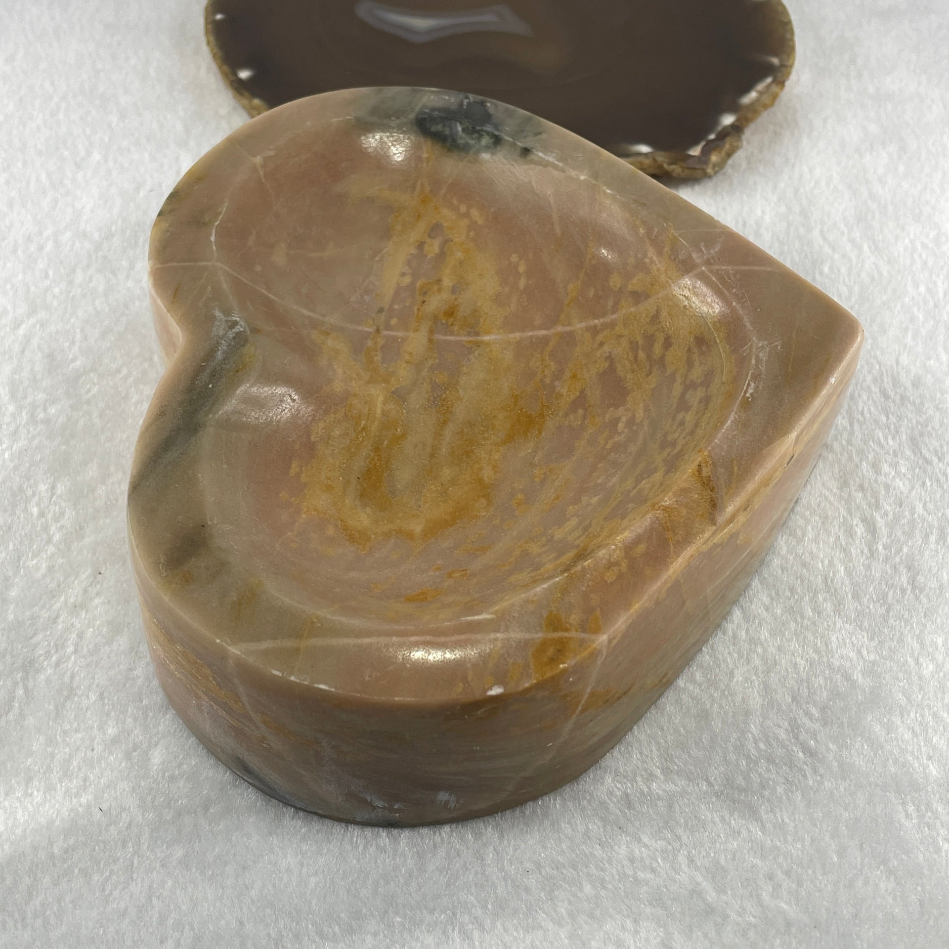 Natural Polychrome Jasper Heart Shape Plate 1,401.5g 170.0 by 140.0 by 38.8mm - Huangs Jadeite and Jewelry Pte Ltd