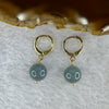 Type A Blueish Green Jadeite Beads 14KGF Earrings 4.34g 9.9 mm - Huangs Jadeite and Jewelry Pte Ltd