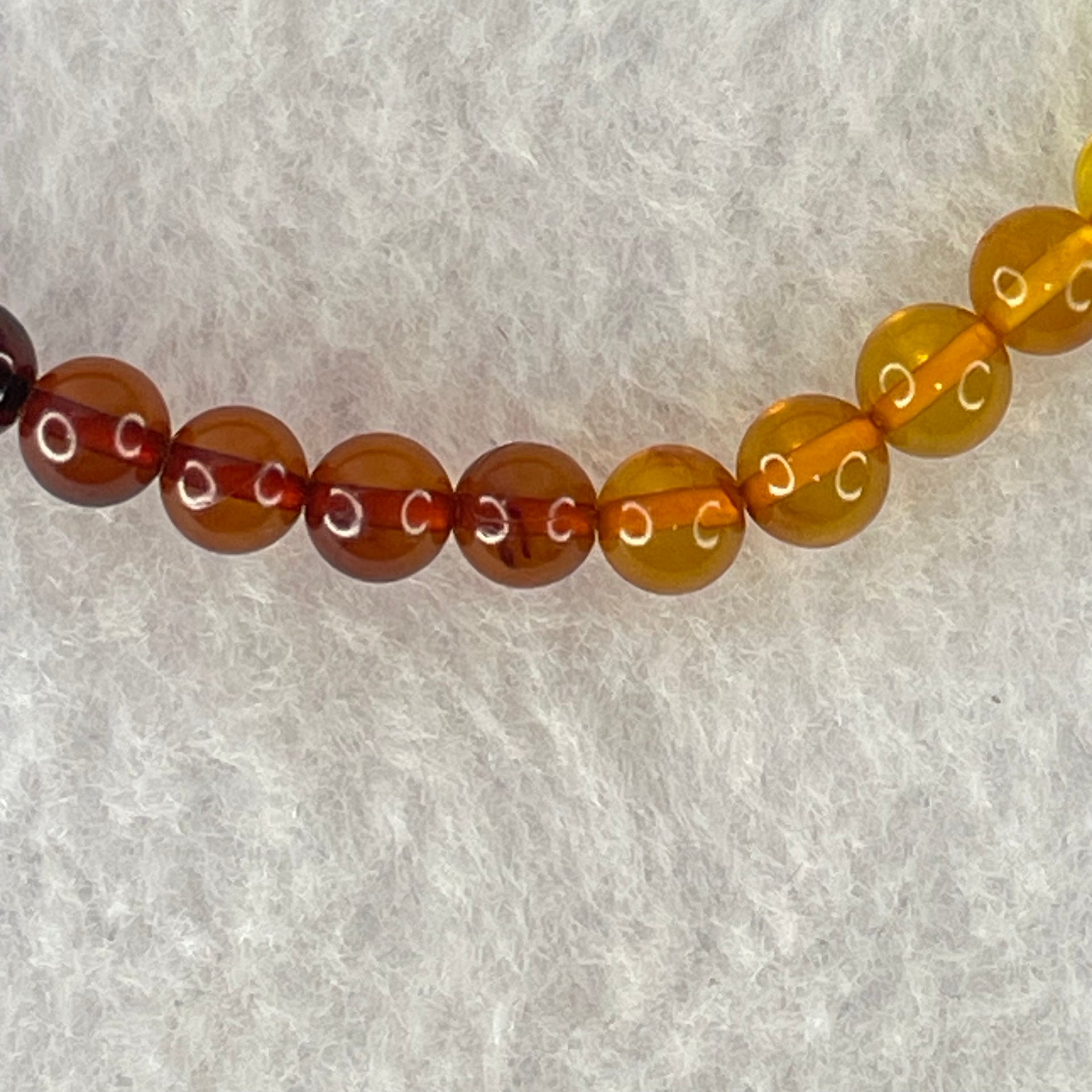 Natural Mixed Color Amber Beads Bracelet 1.88g 16cm 5.5mm 35 Beads - Huangs Jadeite and Jewelry Pte Ltd
