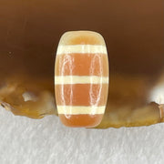 Natural Powerful Tibetan Old Oily Agate 3-Lines Dzi Bead Heavenly Master (Tian Zhu) 三行天诛 3.01g 18.3 by 10.4mm - Huangs Jadeite and Jewelry Pte Ltd