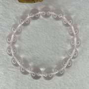 Natural Rose Quartz Beads Bracelet 天然玫瑰石英珠手链 45.08g 18.5cm 12.6mm 17 Beads - Huangs Jadeite and Jewelry Pte Ltd
