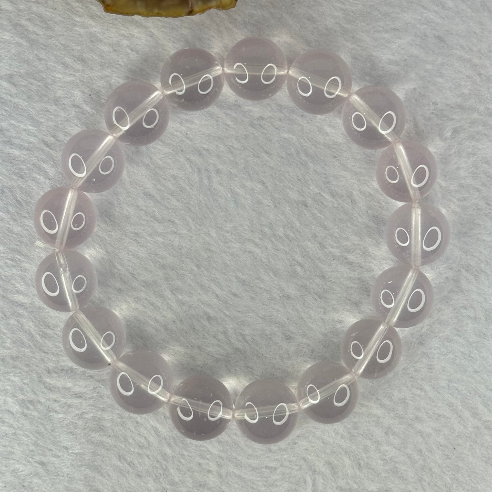 Natural Rose Quartz Beads Bracelet 天然玫瑰石英珠手链 45.08g 18.5cm 12.6mm 17 Beads - Huangs Jadeite and Jewelry Pte Ltd