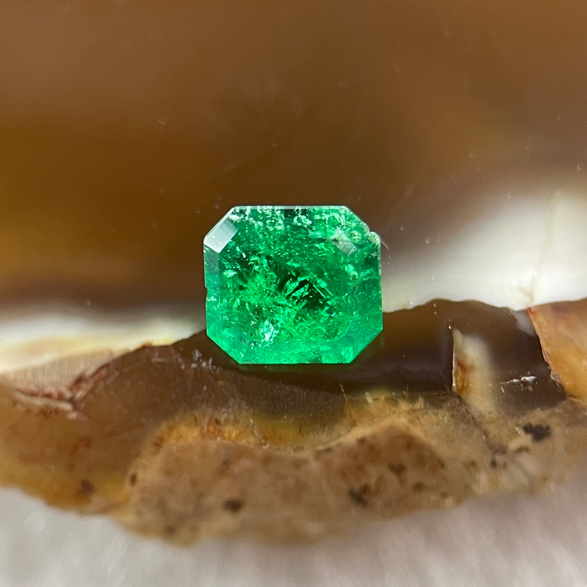 Natural Colombia Green Emerald (Beryl) Cut-Cornered Rectangular step cut 0.54ct 5.4 by 5.0 by 3.2mm - Huangs Jadeite and Jewelry Pte Ltd