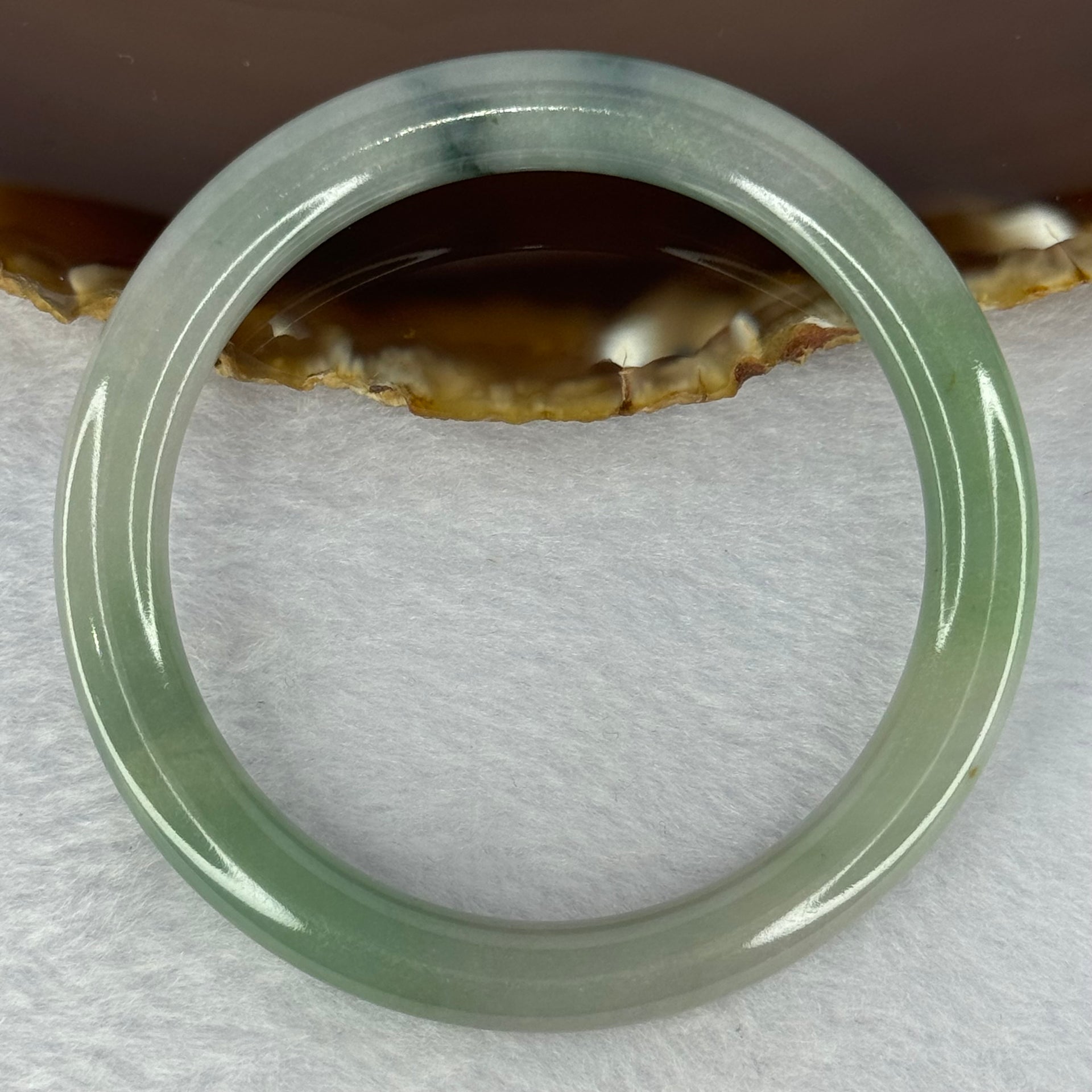 Type A Green Lavender Jadeite Bangle 36.73g Internal Diameter 56.2mm 7.6 by 9.0mm (Very Slight Internal Line) - Huangs Jadeite and Jewelry Pte Ltd