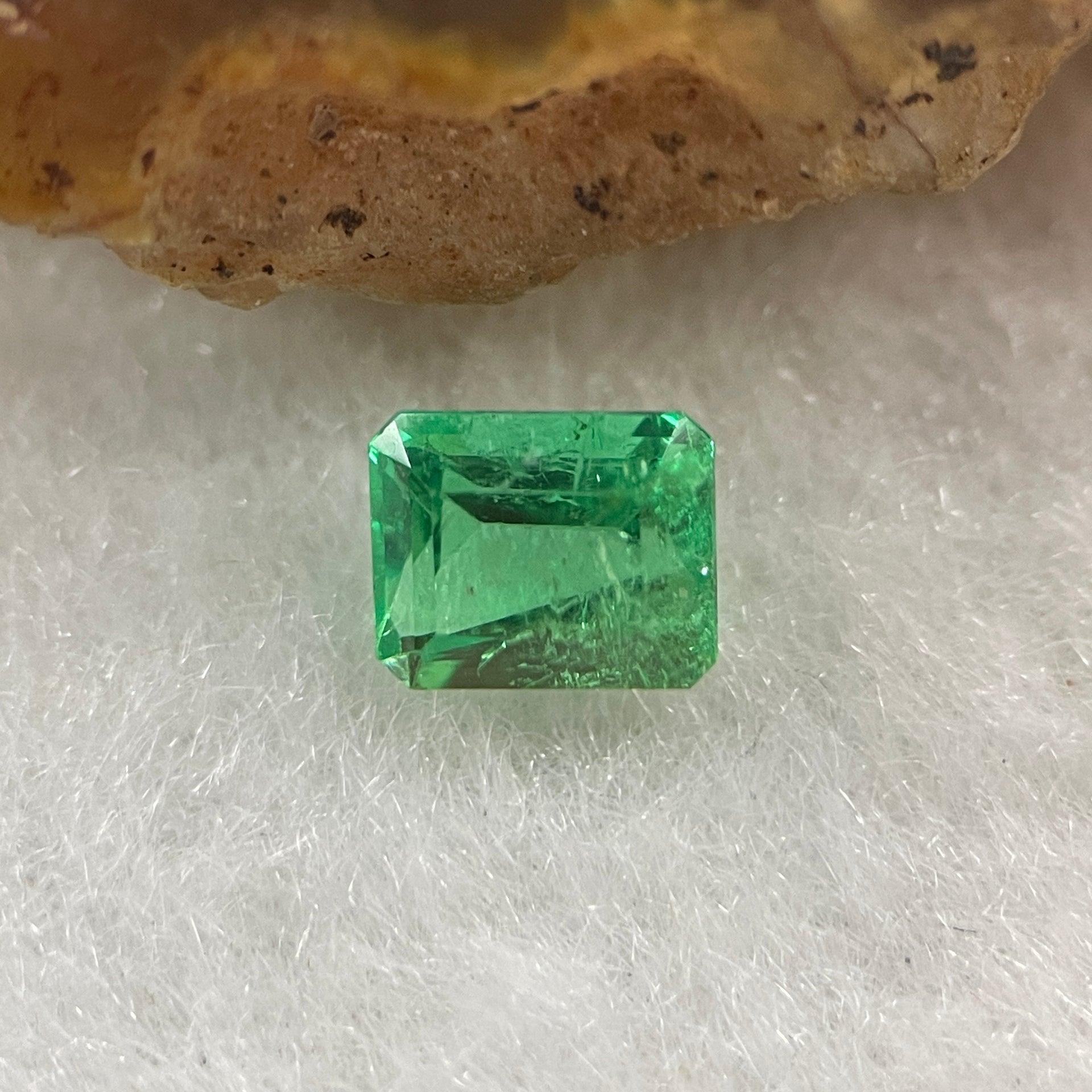 Natural Colombia Green Emerald (Beryl) Cut-Cornered Rectangular step cut 0.67ct 5.8 by 4.9 by 3.7mm - Huangs Jadeite and Jewelry Pte Ltd