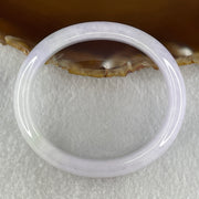 Type A Natural Light Lavender Light Green Jadeite Oval Bangle 39.68g Inner Diameter 54.4mm 12.1 by 7.5mm (Slight Internal Lines) - Huangs Jadeite and Jewelry Pte Ltd