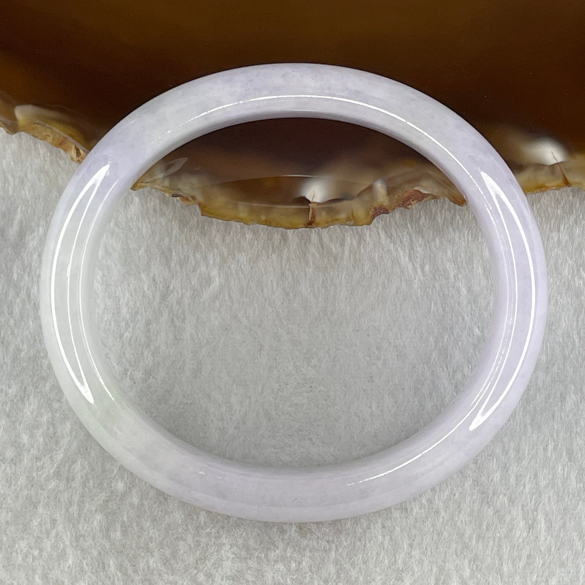 Type A Natural Light Lavender Light Green Jadeite Oval Bangle 39.68g Inner Diameter 54.4mm 12.1 by 7.5mm (Slight Internal Lines) - Huangs Jadeite and Jewelry Pte Ltd