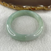 Natural Type A Jelly Full Light Green Jadeite Oval Bangle 34.07g Inner Diameter 53.8mm 10.2 by 7.4mm (Very Slight Internal Lines) - Huangs Jadeite and Jewelry Pte Ltd