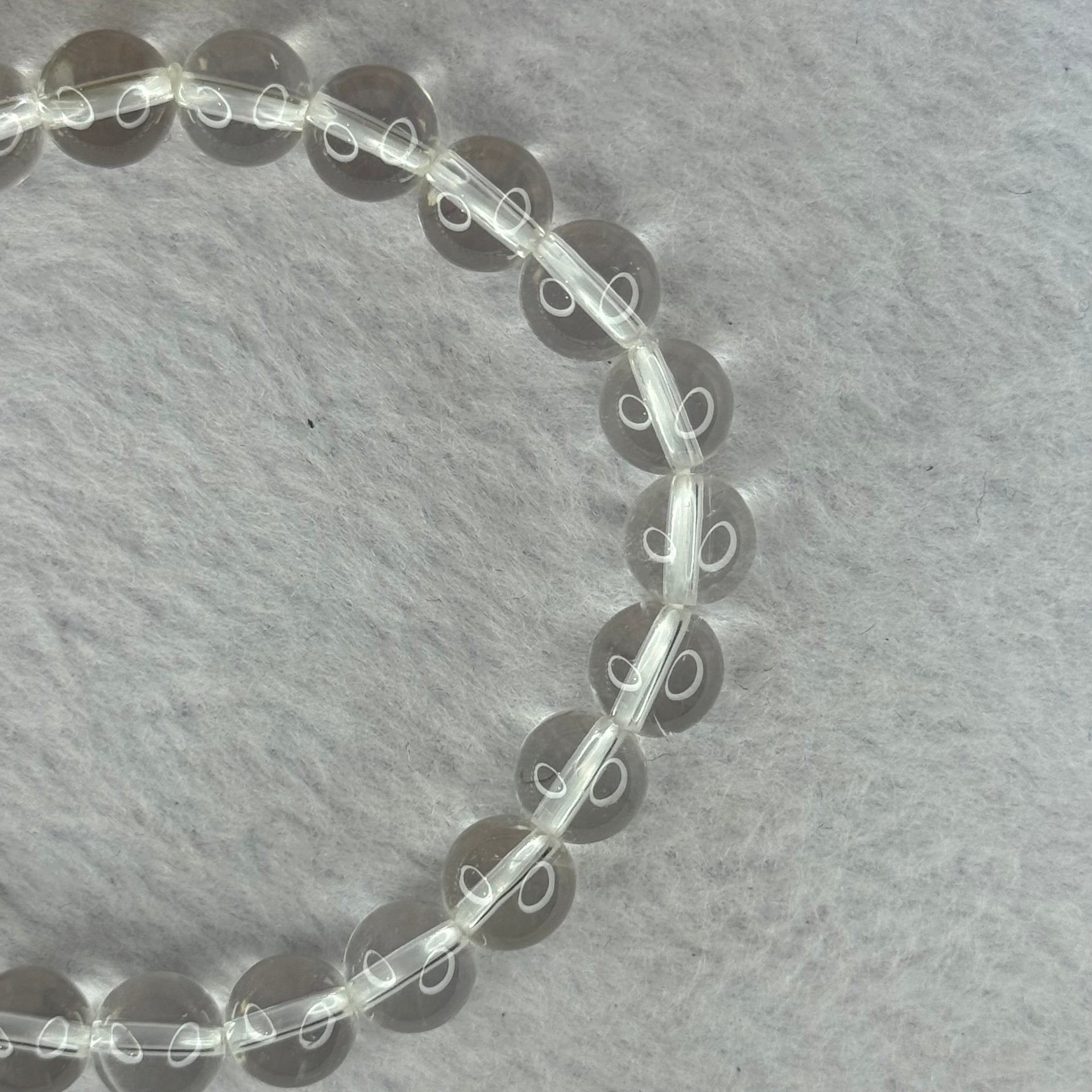 Natural Clear Quartz Bracelet 天然白水晶手链 18.71g 16.5cm 8.4mm 24 Beads - Huangs Jadeite and Jewelry Pte Ltd