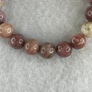 Natural Dark Pink Rhodonite Beads Bracelet 16.08g 14cm 8.1mm 22Beads - Huangs Jadeite and Jewelry Pte Ltd
