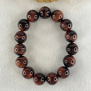 Natural Red Tiger's Eye Quartz Beads Bracelet 59.31g 16.5cm 14.1mm 15 Beads - Huangs Jadeite and Jewelry Pte Ltd