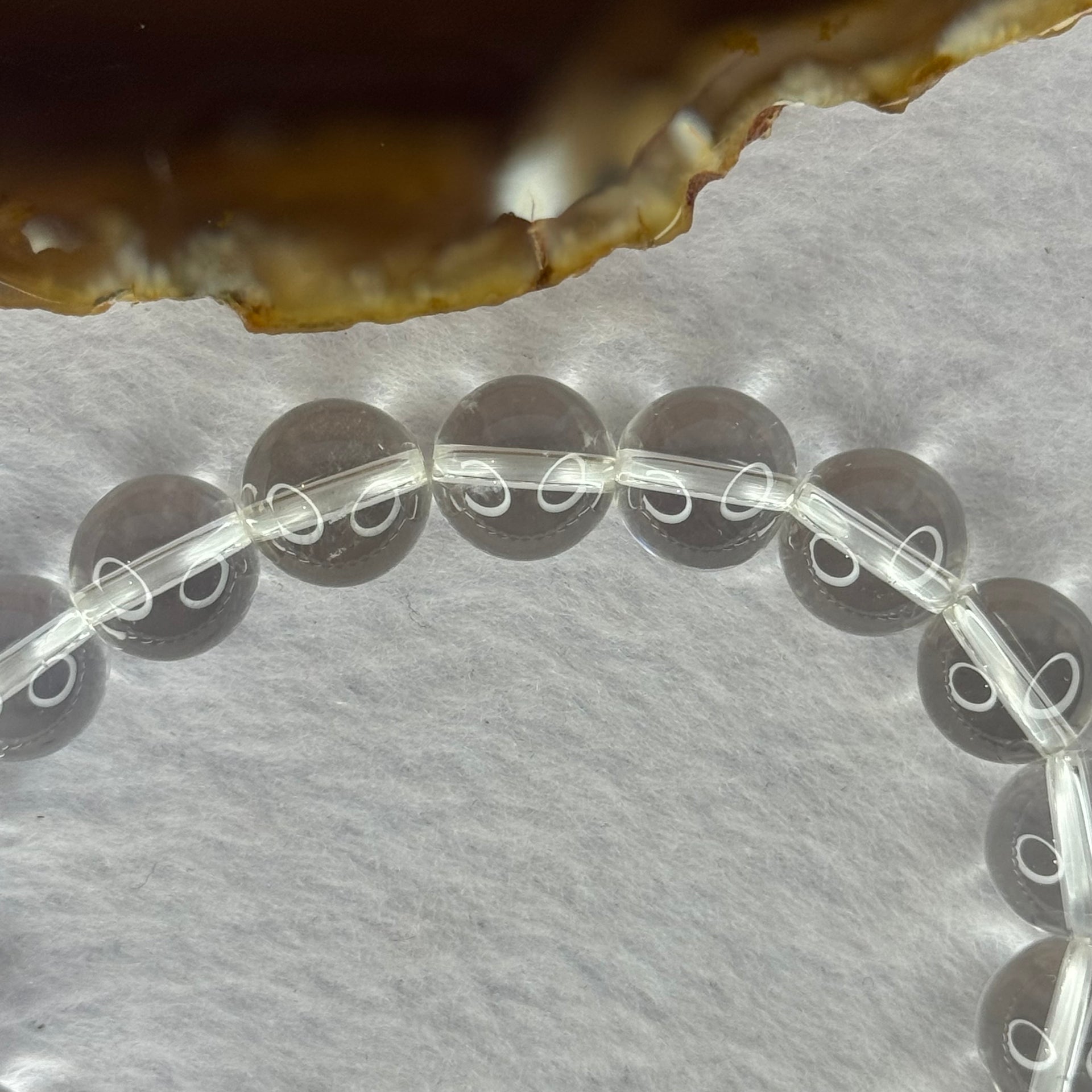 Natural Clear Quartz Bracelet 天然白水晶手链 30.73g 17cm 10.6mm 19 Beads - Huangs Jadeite and Jewelry Pte Ltd