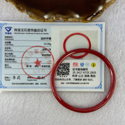 Natural Red Cinnabar Bangle with Inscription 15.30g Internal Diameter 60.7mm 5.3 by 5.5mm - Huangs Jadeite and Jewelry Pte Ltd