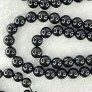 Natural Black Amber Beads Necklace 天然黑琥珀项链 39.36g 88cm 13.0mm 1 Bead 10mm 1 Bead 8.7mm 108 Beads - Huangs Jadeite and Jewelry Pte Ltd