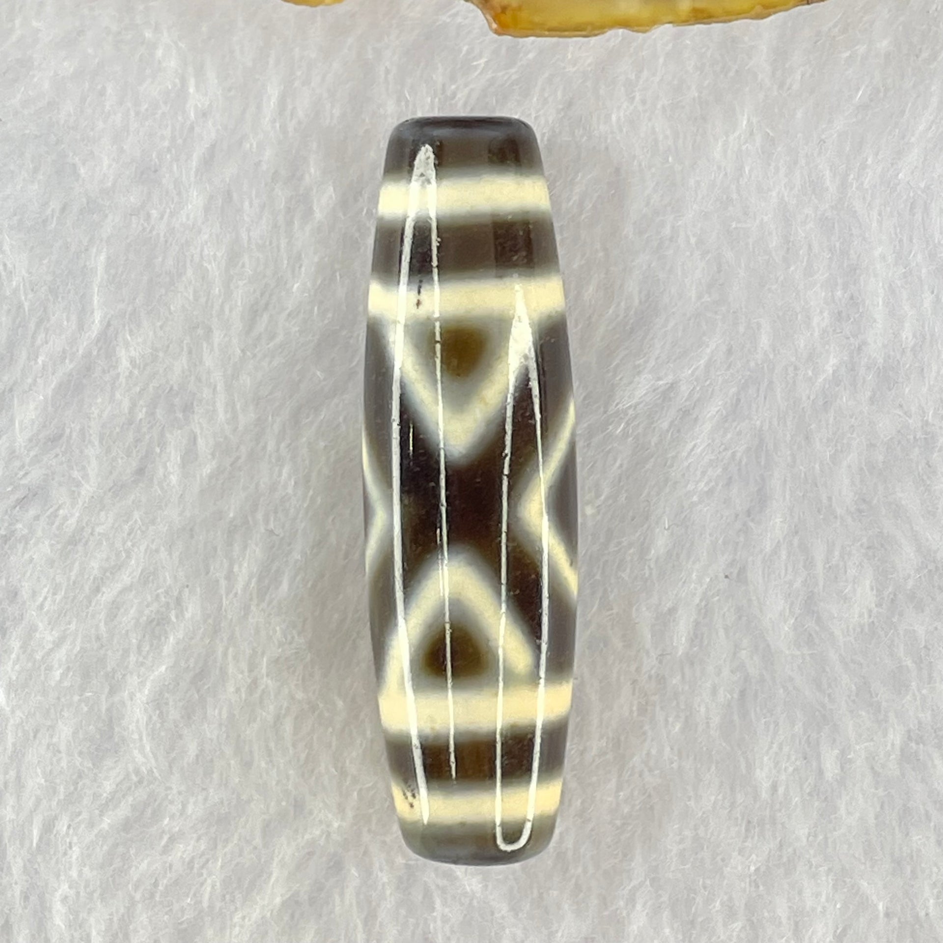 Natural Powerful Tibetan Old Oily Agate 2-Eye Vajra Dzi Bead Heavenly Master (Tian Zhu) 二眼天珠 7.26g 38.6 by 11.1mm - Huangs Jadeite and Jewelry Pte Ltd