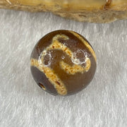 Natural Powerful Tibetan Old Oily Agate Ruyi Dzi Bead Heavenly Master (Tian Zhu) 如意天珠 1.56g 10.4 by 10.5mm - Huangs Jadeite and Jewelry Pte Ltd