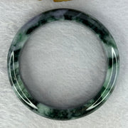 Type A Green Deep Lavender with Moss Green Jadeite Bangle Internal Diameter 58.5mm 68.42g 13.8 by 8.8mm (Slight Internal Line) - Huangs Jadeite and Jewelry Pte Ltd