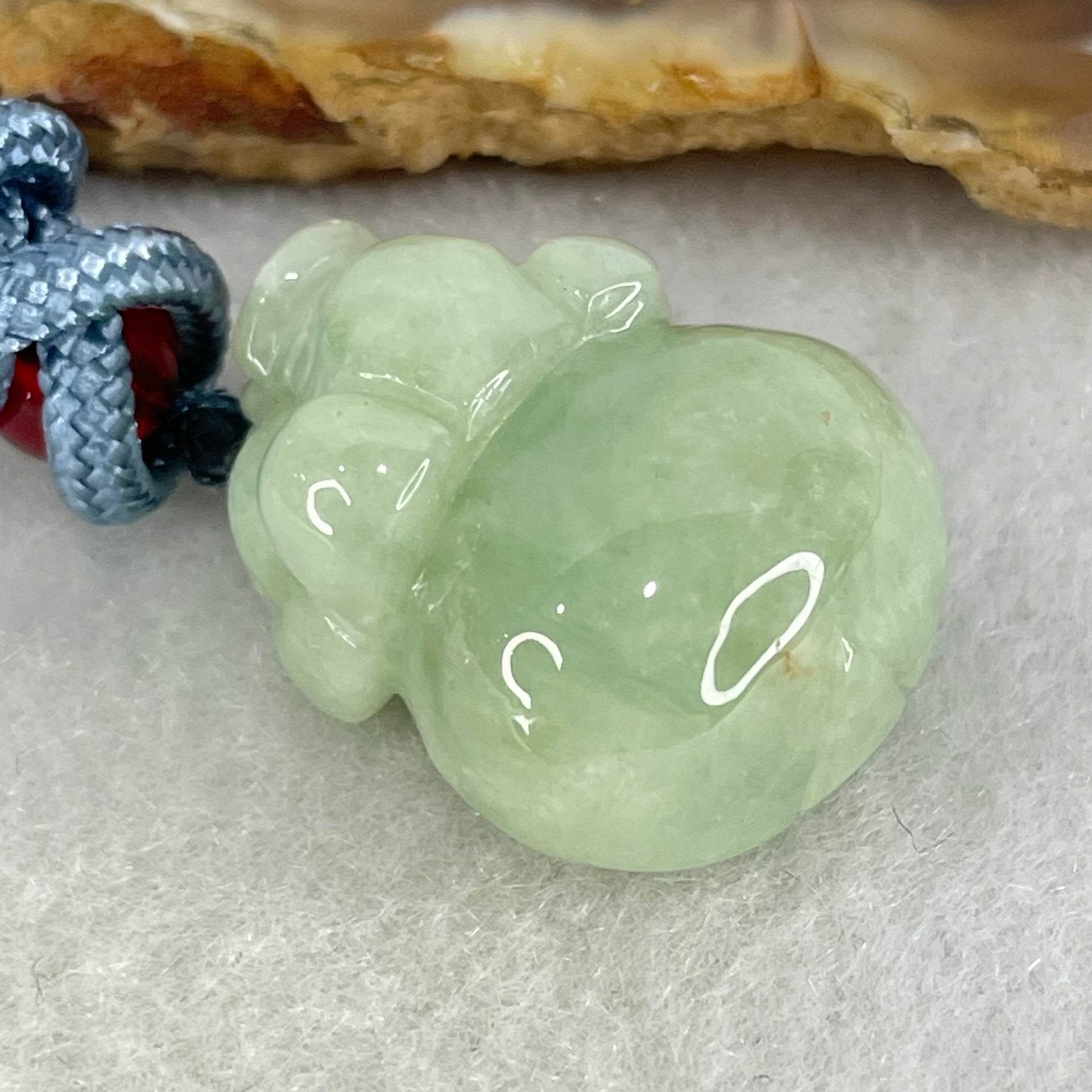 Type A Green Jadeite Pig Pendant 10.29g 21.7 by 16.9 by 11.8mm - Huangs Jadeite and Jewelry Pte Ltd