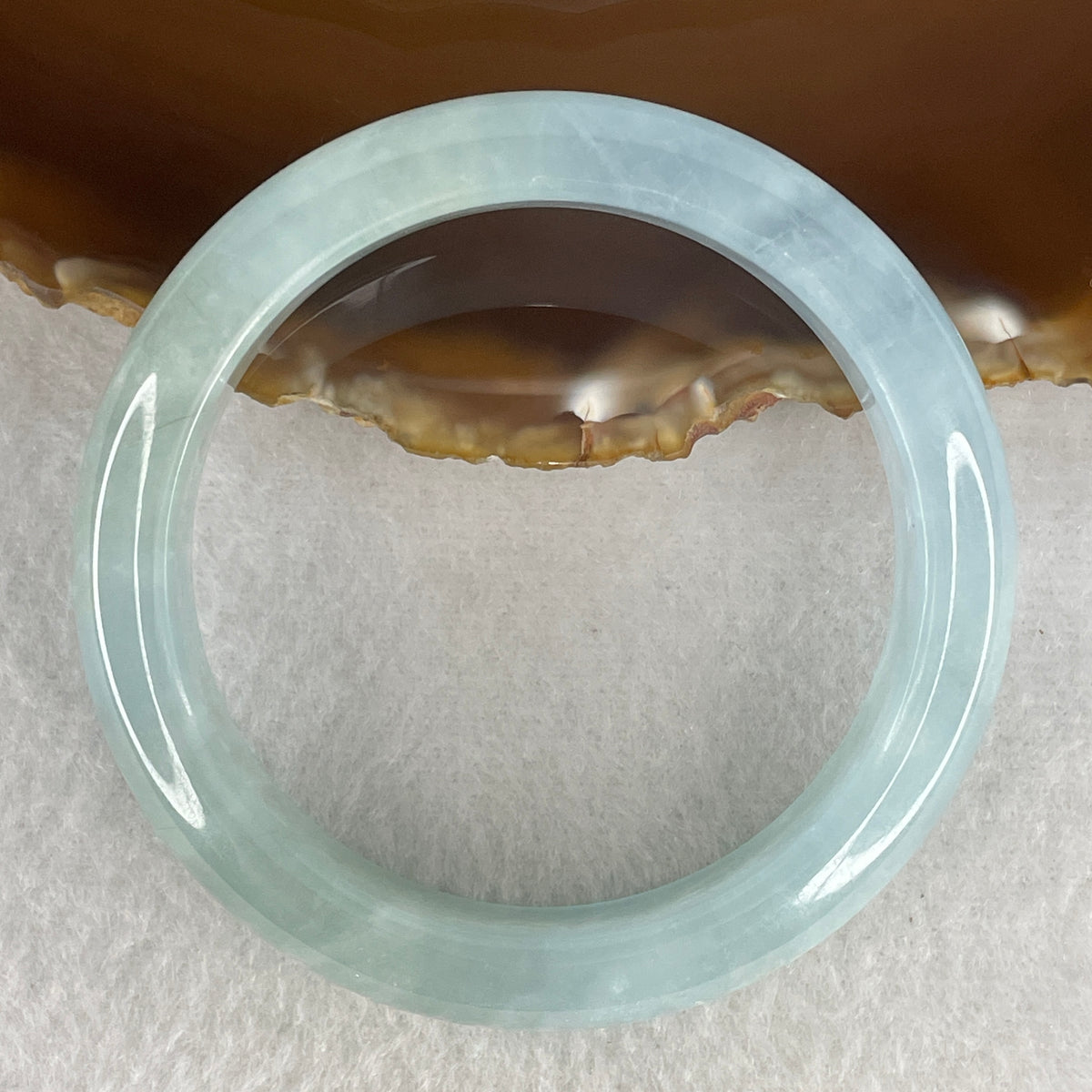 Natural Aquamarine Bangle | (46.01g | 55.0mm Inner Diameter | 12.6x8.5mm | Slight Internal Line | Synergy, Eloquent Expression, Stress Relief & Sailor's Protection Shield)