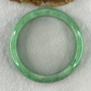 Certified Natural Type A Bright Green with Emerald Green and Brownish Fluorite Piao Hua Jadeite Bangle 55.93g Internal Diameter 57.3mm 13.4 by 8.1mm ( Very Very Slight Internal Line) ( Very Very External Rough) - Huangs Jadeite and Jewelry Pte Ltd