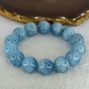 Natural Aquamarine Beads Bracelet 75.20g 19cm 15.8mm 14 Beads - Huangs Jadeite and Jewelry Pte Ltd