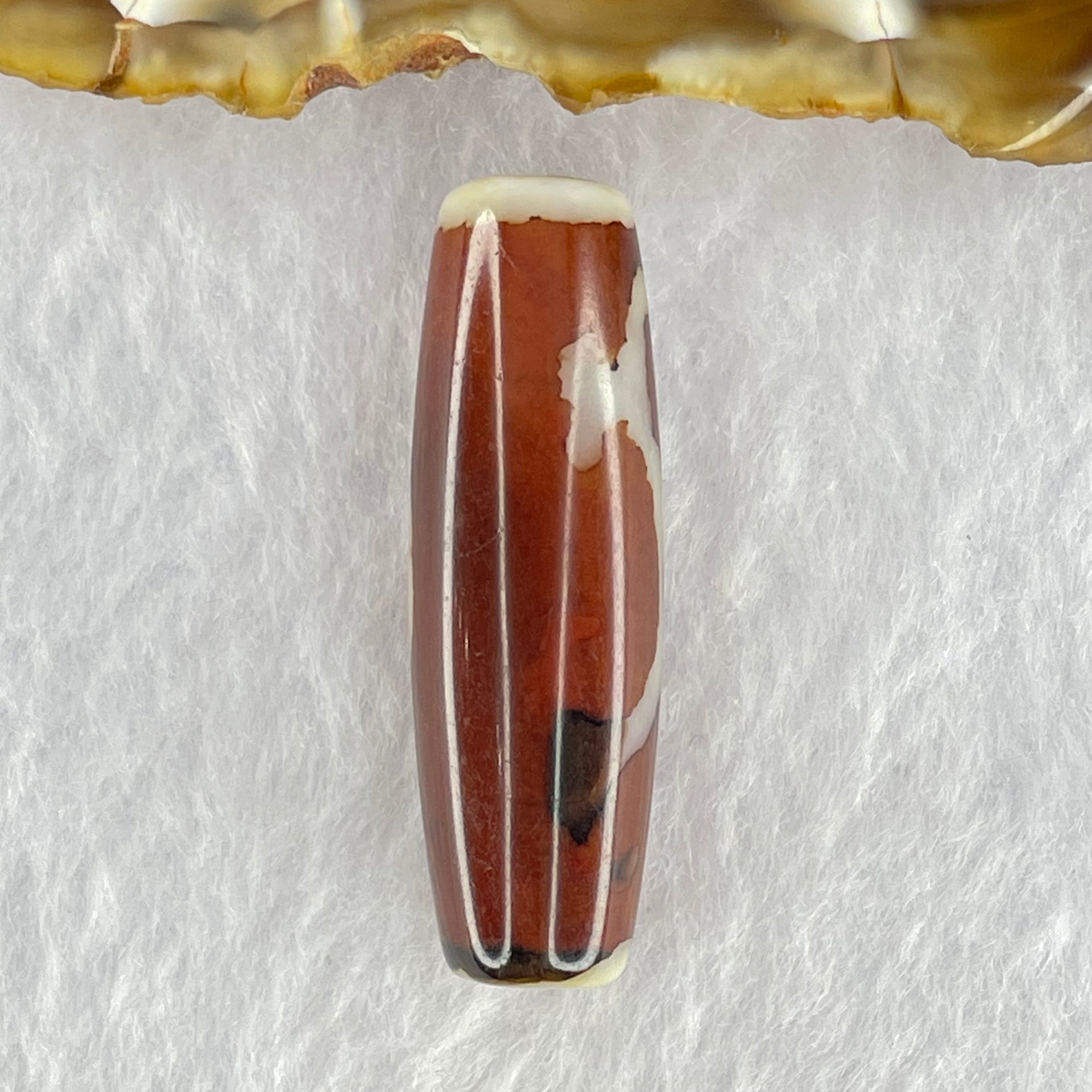 Natural Powerful Tibetan Old Oily Agate Ruyi Dzi Bead Heavenly Master (Tian Zhu) 如意天珠 8.68g 37.8 by 12.0mm - Huangs Jadeite and Jewelry Pte Ltd