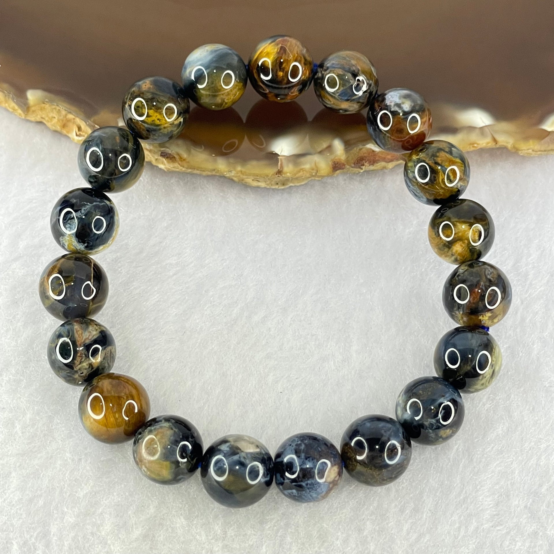 Good Grade Natural Petersite Beads Bracelet 30.61g 17cm 10.8mm 19 Beads - Huangs Jadeite and Jewelry Pte Ltd